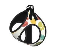 Cute Colorful Dog Paw Print Harness Leash Set For Cats And Dogs, Reflective Adjustable, Soft Breathable Mesh Vest With Escape-Proof Lead, For Small Pets And Kitten Puppies
