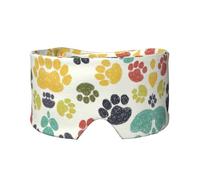 Cute Colorful Dog Paw Print Sleep Eye and Ear Muffs Mask - Adjustable Yoga Travel Headband, Keep Warm Shading Comfortable Aid