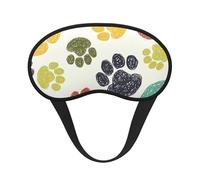 Cute Colorful Dog Paw Print Sleep Mask for Side Sleepers Cute Blackout Eye Mask Shades Cover for Home or Travel