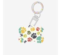 Cute Colorful Dog Paw Printing Cute Acrylic Dogs Tag Double Side Bone Shap Id Tags with Keychain for Pet Crafts Decorations