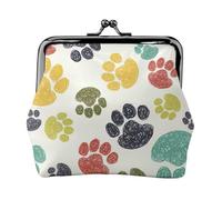 Cute Colorful Dog Paw Printing Lightweight Minimalist Wallet, Compact Coin Pouch for Gym Visits and Errands