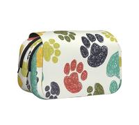 Cute Colorful Dog Paw Printing Pencil Case for Pencils, Handy Storage Box for Watercolor Pens Or Markers