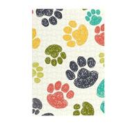 Cute Colorful Dog Paw Prints Wooden Jigsaw Puzzle 300-Piece in Plastic Box, 26x38 CM Eco-Friendly Educational Puzzle for Family Fun & Adult Relaxation