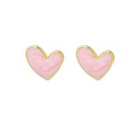 Cute Colorful Enamel Small Heart Stud Earrings for Women | Dainty Minimalist Classic Heart-Shaped Love Tiny Cartilage Studs Fashion Trendy Jewelry for Her Wife Bff Christmas