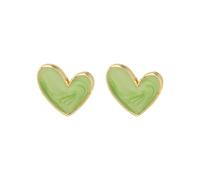 Cute Colorful Enamel Small Heart Stud Earrings for Women | Dainty Minimalist Classic Heart-Shaped Love Tiny Cartilage Studs Fashion Trendy Jewelry for Her Wife Bff Christmas