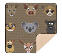 Cute Colorful Exotic Animals Collection Soft Padded Baby Playmat for Floor Comfortable Activity Gym Mat for Babies Infants Toddlers, 50'' x 50''