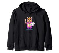 Cute Colorful Hamster Painter With Palette Brush Zip Hoodie