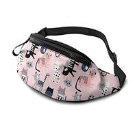Cute Colorful Kittens Waist Bag Belt Bag Adjustable Sports Pack Fashion Outdoor Casual Travelling Hiking Cycling Bag