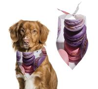 Cute Colorful Macaron Purple Dog Bandana, Soft Breathable Pet Scarf, Personalized Dog Bib Kerchief for Small Medium Large Dogs Cats, Exquisite Pet Neckerchief for Daily Wear, Travel, Party