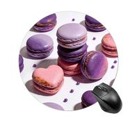 Cute Colorful Macaron Purple Round Rubber Mouse Pad 7.8 Inch Stable Non Slip Circular Computer Mat Portable Resistant Desk Mat for Office Laptop Desktop Professional Daily Working Scenes