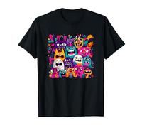 Cute Colorful Monster Squad Kids Halloween Fun T-Shirt