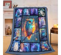 Cute Colorful Owl Fleece Throw Blanket - Fuzzy Plush Super Soft Cozy Warm Modern Decor Bedding - Stuffed Animal Gifts for Boys Girls Kids Adult Men Women 40"X50"