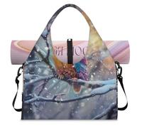Cute Colorful Owl Sports Duffle Bag with Shoe Compartment Weekend Overnight Bags Tote Cabin Luggage Bag for Gym Yoga Travel