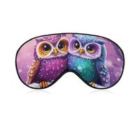 Cute Colorful Owls Soft Sleep Mask for Light Blocking Breathable Sleeping Masks Travel Eye Shade Cover with Adjustable Strap