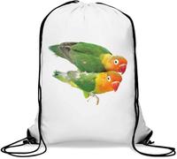 Cute Colorful Parrots Gym Sack Casual Drawstring Bag White