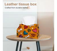 Cute Colorful Paw Hearts and Bones Tissue Box Cover, Rectangular Tissue Holder Decorative Facial Napkin Dispenser for Bathroom Kitchen Coffee Table Car
