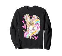Cute Colorful Rabbit Bow Adorable Bunny Heart Easter Day Sweatshirt