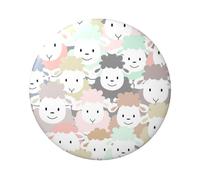 Cute Colorful Sheep Cartoon Pattern Custom 6cm Pin Badge-Iron Tinplate Material,Glossy Laminated,Single Sided Print-for Jackets,Bags