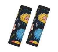 Cute Colorful Sheep Cartoon Pattern Print Car Handle Protectors Luggage Handle Wrap Grips 2 Packs Travel Non Slip Soft Grip
