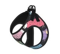 Cute Colorful Sheep Cartoon Pattern Print Dog Harness Leash Set Reflective Pet Harness Puppy Vest Suitable Dogs Cats Small Breeds