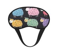 Cute Colorful Sheep Cartoon Pattern Print Sleep Mask, Eye Sleeping Mask for Women and Men for Total Darkness, Reduces Puffy Eye Mask