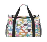 Cute Colorful Sheep Cartoon Pattern Print Womens Sports Bags Travel Bag - Gym Tote Bag with Compartment,Duffel Bags for Men,Ladies Holdall,Carry On Weekend Travel Handbags for Women