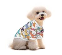 Cute Colorful Sheep Cartoon Pattern Printed Everyday Soft Cotton Dog Short Sleeve T-Shirt For Chihuahuas & Teacup Puppies & Small Dogs Breeds Stretchy Cat Outfit