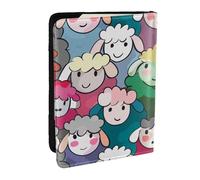 Cute colorful sheep cartoon pattern Printed Passport Holder - 6.5 x 4.5 Inch RFID Blocking Travel Wallet,Stylish Passport Cover,Lightweight Document Organizer for Cards
