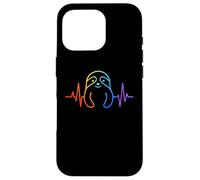 Cute Colorful Sloth Heartbeat EKG Case for iPhone 16 Pro