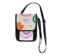 Cute Colorful Star Circles Travel Wallet Passport Holder Travel Wallet Organizer Slim Lightweight Crossbody Bag with Adjustable Strap