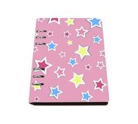 Cute Colorful Star Confetti A5 Notebook, Pu Leather A5 Notebooks, Lined Paper Teacher Notebook 180Pages/90Sheets, Notepads for Man, Exercise Book for Women, Office Paper Products Women Man