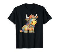 Cute Colorful Viking Highland Cow for Kids T-Shirt