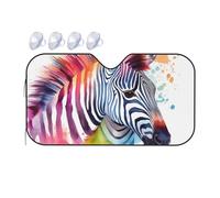 Cute Colorful Zebra Car Windshield Sun Shade Foldable Car Front Window Sunshade for Sun, Heat and UV Rays, Auto Sun Blocker Visor Protector for Cars, SUVs Medium