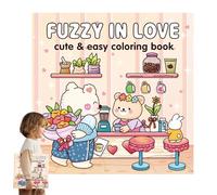 Cute Coloring Book,Easy Coloring Book - Simple Cute Wedding and Romantic Love Cartoon Art Toy Game for Boys Girls Teens Children Stress Relief Relaxation