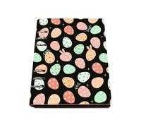 Cute Colourful Easter Eggs Notebook, Pu Leather Notebooks A5, Lined Paper Composition Notebook 180Pages/90Sheets, Notepads for Dairy, Jotters for Note Taking, Revision Supplies Journal Diary