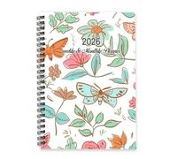 Cute Colourful Flowers and Plants 2026 Journal A5 To Do List Notebook Personal Planner 2026 Organisation Gifts Diary/Planner for School Week To View Monthly Year Diary with Dotted Line Note Page Slim
