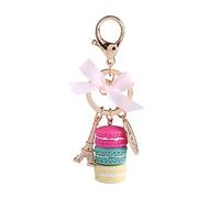 Cute Colourful Macaroon Alloy Keyring Eiffel Tower Car Pendant Charm Decoration for Home Children Christmas Party (15 x 7 x 2 cm - Rose Red)