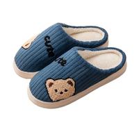 Cute Comfy House Slippers For Women Fuzzy Slippers Men Soft Cosy Bear Print Slipper Non Slip Warm Closed-Toe Slipper Fashionable Casual Shoes For Couples Bedroom Shoe For Halloween And Christmas