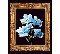 Cute Composition Notebook | Wide-Ruled Lined Paper and a Margin | Black With a Delicate Blue Flower: Minimalist Design | Forget-Me-Not Flowers | 110 ... College, University and for Taking Notes