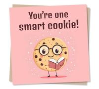 Cute Congratulations Card For a Smart Friend, Relative, Loved One - Cookie, Intelligent, Proud of You