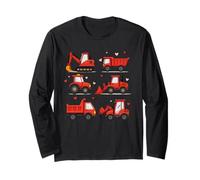 Cute Construction Trucks & Valentines Hearts Long Sleeve T-Shirt