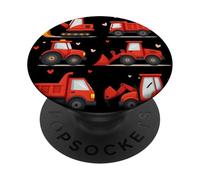 Cute Construction Trucks & Valentines Hearts PopSockets Adhesive PopGrip