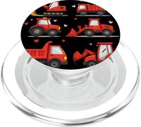 Cute Construction Trucks & Valentines Hearts PopSockets PopGrip for MagSafe