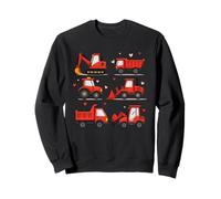 Cute Construction Trucks & Valentines Hearts Sweatshirt