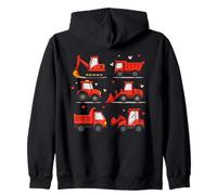 Cute Construction Trucks & Valentines Hearts Zip Hoodie
