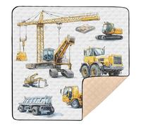 Cute Construction Vehicles Large Stylish Baby Gym & Activity Mat for Indoor Outdoor Comfortable Infant Play Activity Mat for Babies Infants Toddlers, 50'' x 50''