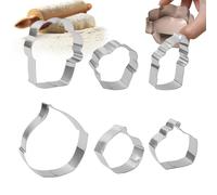 Cute Cookie Cutter, Cookie Cutter Variety Pack,Cartoon Cake Pop Cutter Stainless Steel 6 Pieces Kitchen Gadgets | Cute Kitchen Utensils, Dining Tool for