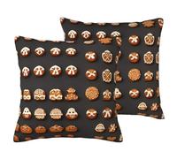cute cookie man Print Decorative Pillow Covers 2 Pack, Imitation Linen Fabric Pillow Case, with Invisible Zipper Closure