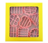 Cute Cookie Set 8 Pieces Irregular Shapes PP Plastic Baking Kit for Cookies Fondant Decorating 13.5x14cm Box