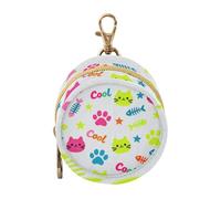 Cute Cool Cat Paws Green White Infants Baby Pacifier Storage Case with Zipper and Clip Coin Purse Wallet, Baby Items Storage Container